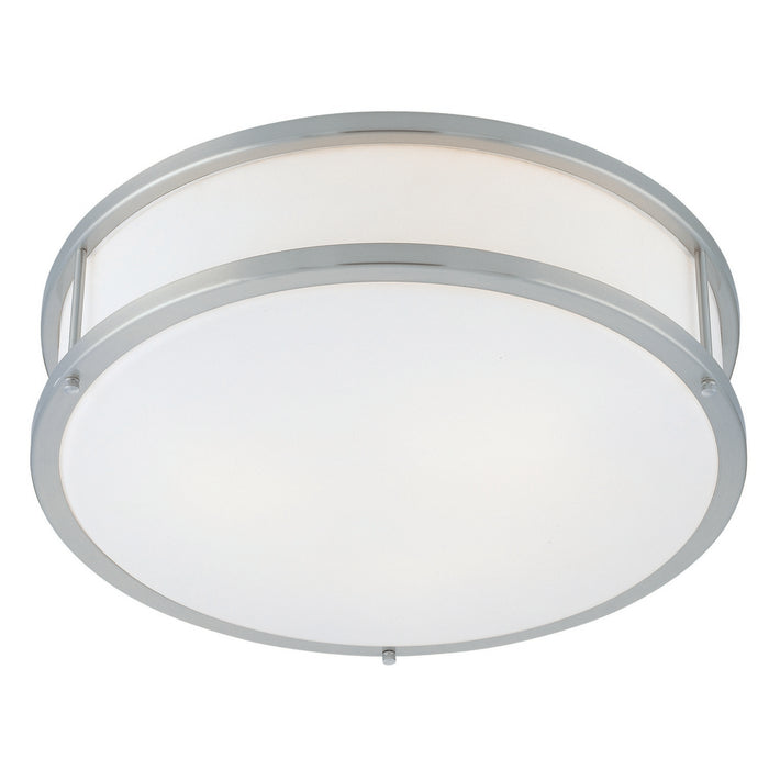 Conga Dimmable LED Flush Mount in Brushed Steel Finish
