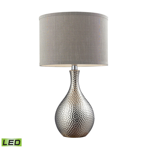 Hammered Chrome-Plated Table Lamp