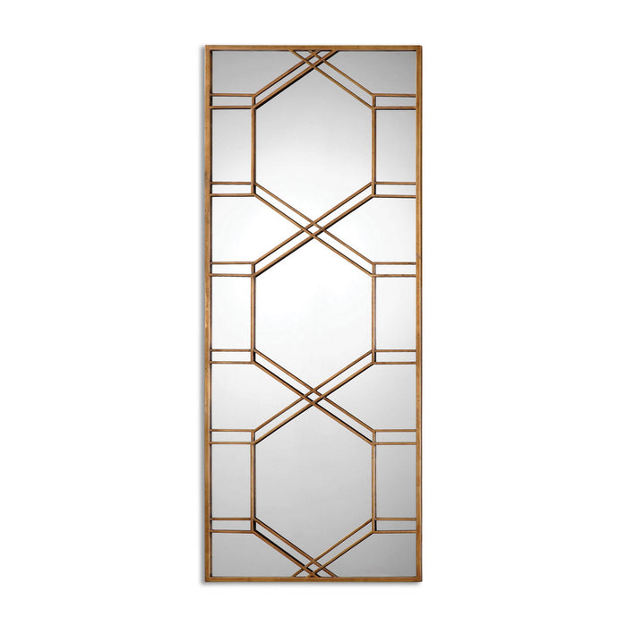 Uttermost's Kennis Gold Leaf Leaner Mirror Designed by Grace Feyock