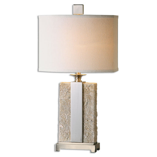 Uttermost's Bonea Stone Ivory Table Lamp Designed by Billy Moon