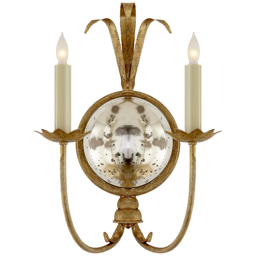 Gramercy Two Light Wall Sconce in Gilded Iron