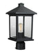 Portland 1 Light Post Mount Light in Black (Rnd. Base - not incl.)