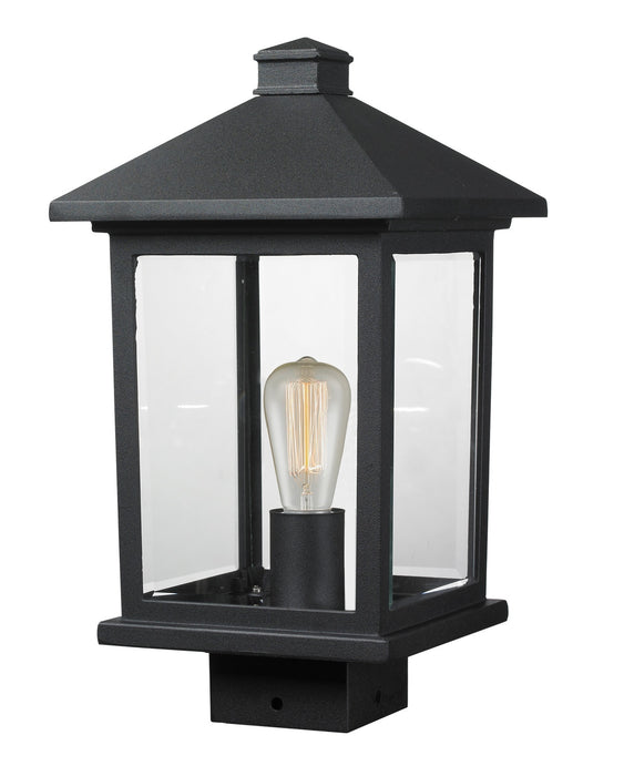 Portland 1 Light Post Mount Light in Black (Sqr. Base - not incl.)