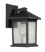 Portland 1 Light Outdoor Wall Light in Rubbed Bronze with Clear Seedy Glass
