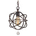 Solaris 1 Light Pendant in English Bronze with Clear Glass Drops