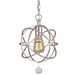 Solaris 1 Light Pendant in Olde Silver with Clear Glass Drops