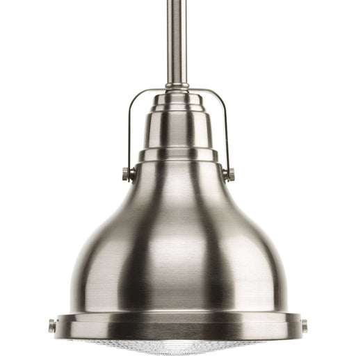 Fresnel Lens 1-Light LED Pendant in Brushed Nickel