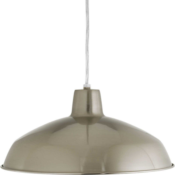Metal Shade 1-Light LED Pendant in Brushed Nickel