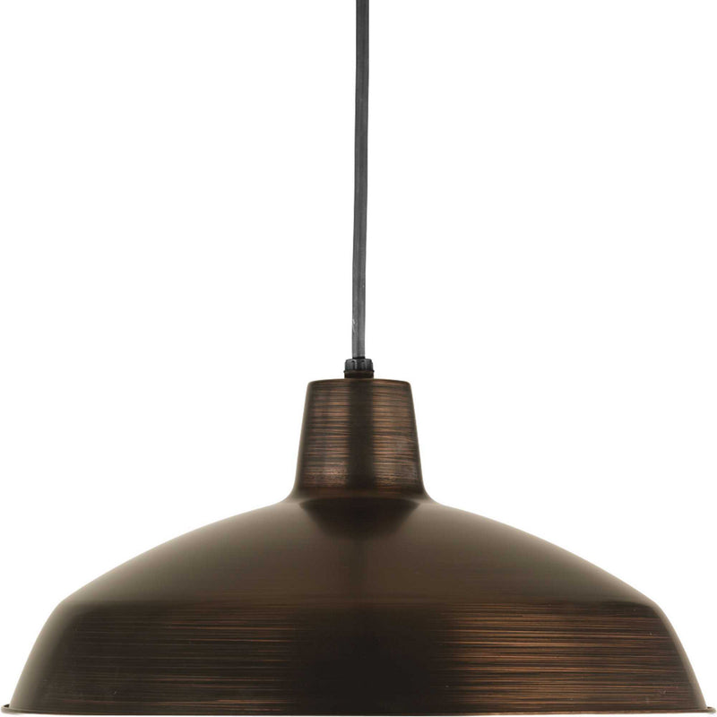 Metal Shade 1-Light LED Pendant in Venetian Bronze