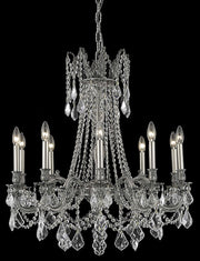 Rosalia 10-Light Chandelier in Pewter with Clear Royal Cut Crystal