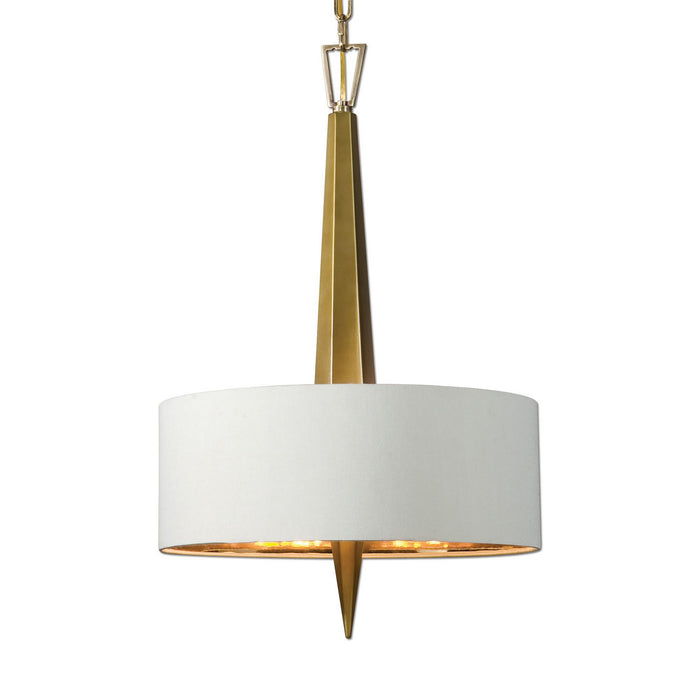 Uttermost's Obeliska 3 Light Gold Chandelier Designed by Carolyn Kinder
