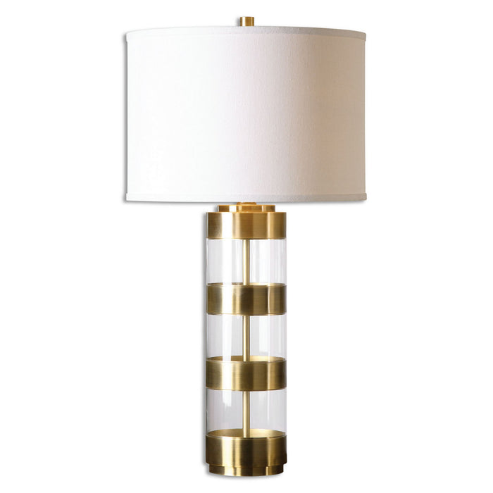 Uttermost's Angora Brushed Brass Table Lamp Designed by David Frisch