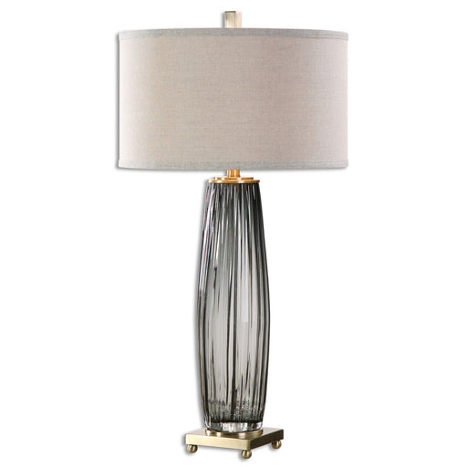 Uttermost's Vilminore Gray Glass Table Lamp Designed by David Frisch