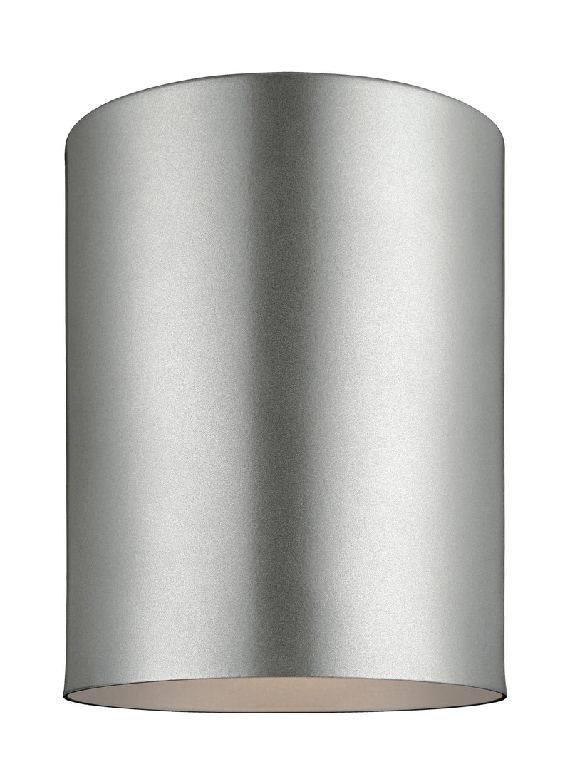 1-Light Outdoor Ceiling Flush Mount in Painted Brushed Nickel - Lamps Expo