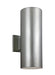 Two Light Outdoor Wall Lantern in Painted Brushed Nickel with Tempered Glass�Glass