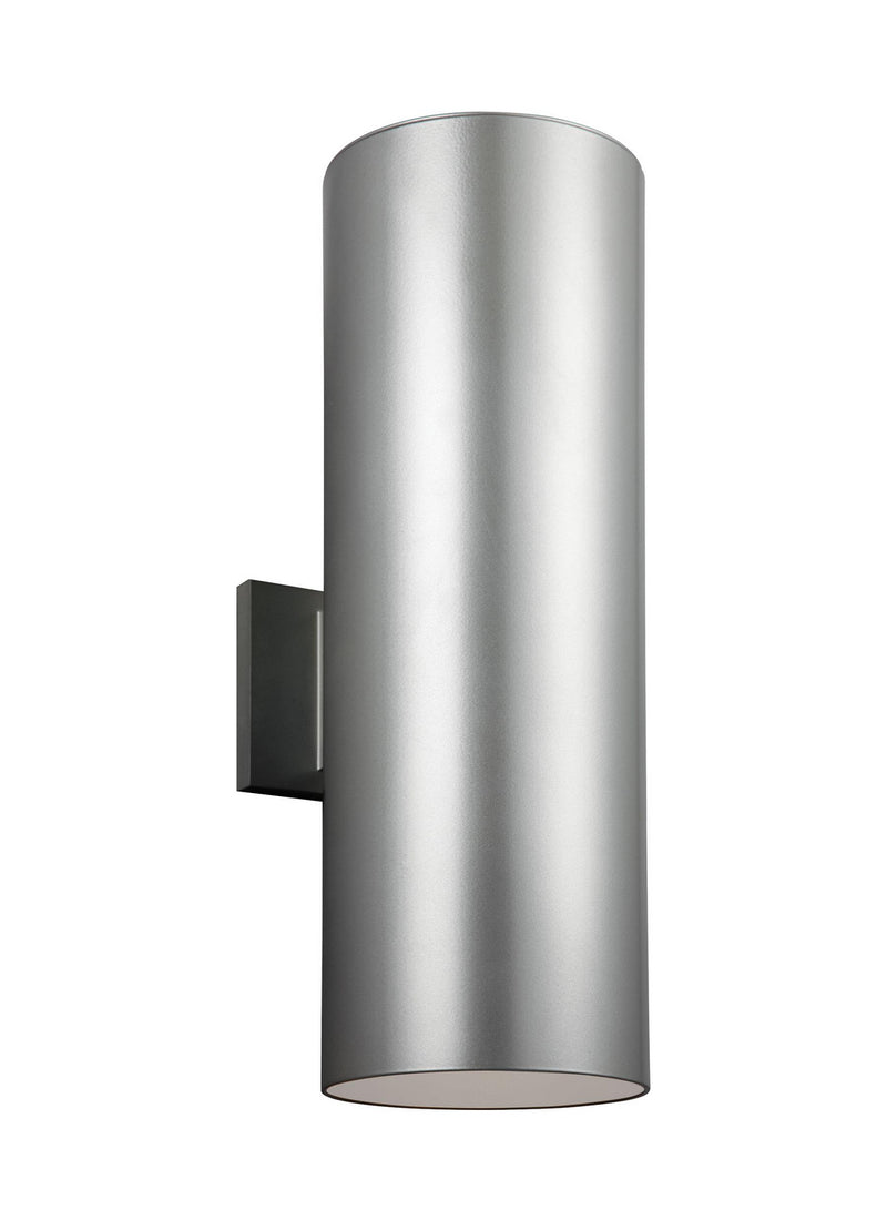 Large Two Light Outdoor Wall Lantern in Painted Brushed Nickel with Tempered Glass�Glass