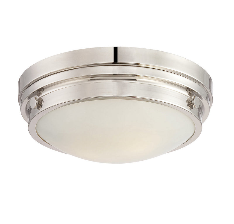 Lucerne 2-Light Flush Mount in Polished Nickel