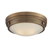 Lucerne 2-Light Flush Mount in Warm Brass