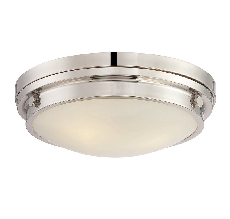 Lucerne 3-Light Flush Mount in Polished Nickel