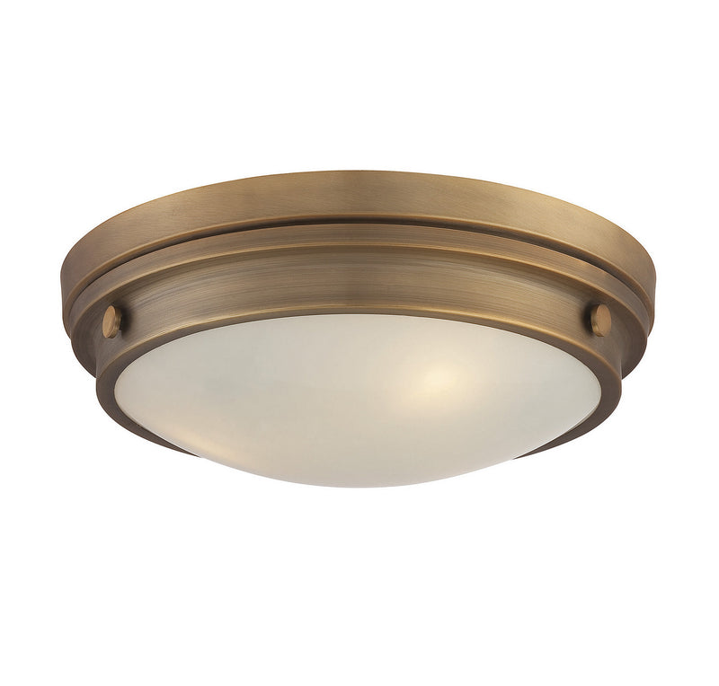 Lucerne 3-Light Flush Mount in Warm Brass