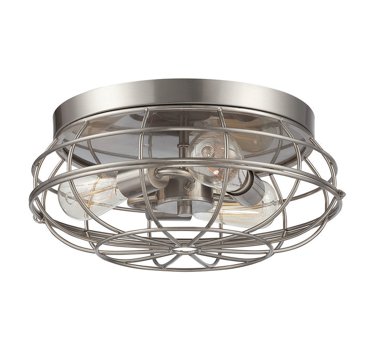 Scout 3-Light Flush Mount in Satin Nickel
