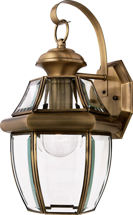 Newbury 1-Light Outdoor Lantern in Antique Brass