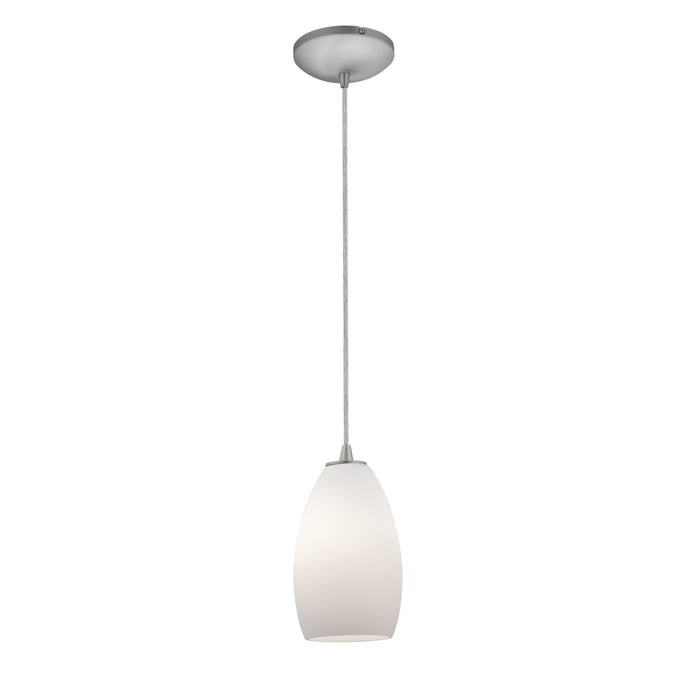 Champagne 1-Light Pendant in Brushed Steel Finish