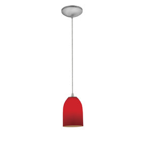 Champagne 1-Light Pendant in Brushed Steel Finish