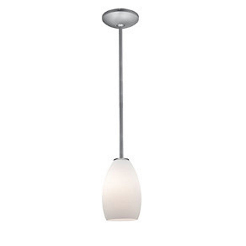 Champagne 1-Light Pendant in Brushed Steel Finish