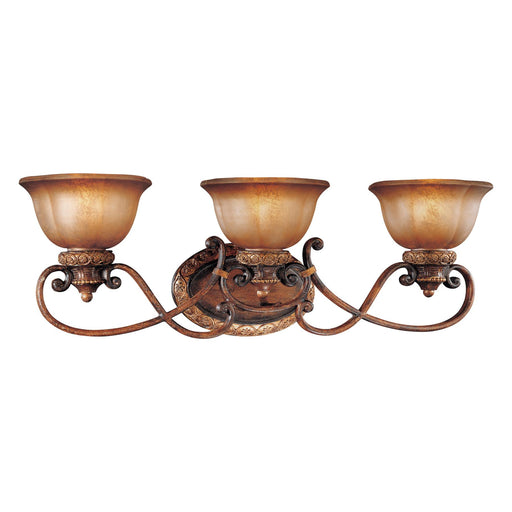 Illuminati 3-Light Bath Vanity in Illuminati Bronze & Silver Patina Glass - Lamps Expo