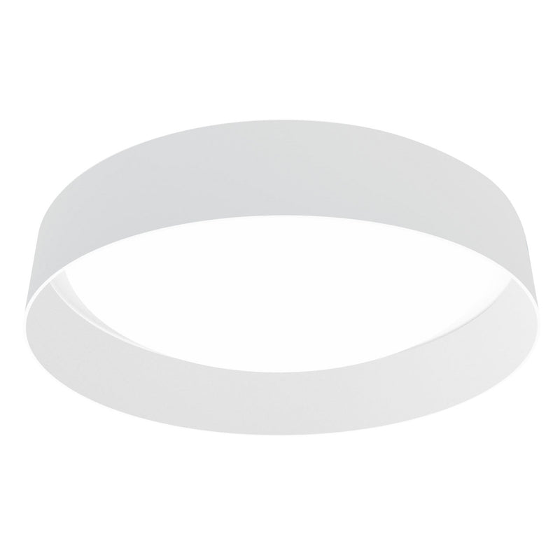 Palomaro 1x10.5W LED Ceiling Light With White Glass and White Fabric Shade