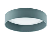 Palomaro 1x10.5W LED Ceiling Light With White Glass and Charcaol Grey Fabric Shade