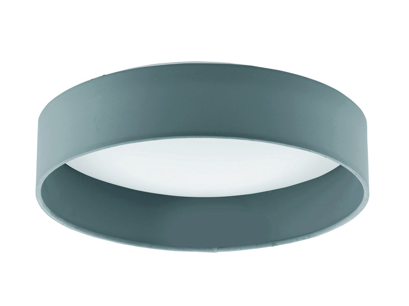 Palomaro 1x10.5W LED Ceiling Light With White Glass and Charcaol Grey Fabric Shade