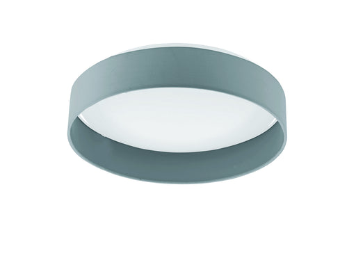 Palomaro 1x18W LED Ceiling Light with White Glass & Charcoal Grey Fabric Shade - Lamps Expo