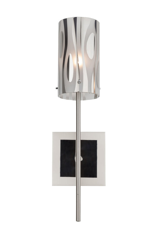 Chroman Empire 1 Light Sconce in Chrome with Two-Layer Smoky Chrome
