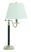 Bennington 28.5 Inch Black and Polished Table Lamp with White Linen Hardback