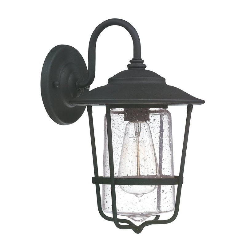 Creekside 1 Light Outdoor Wall Lantern in Black