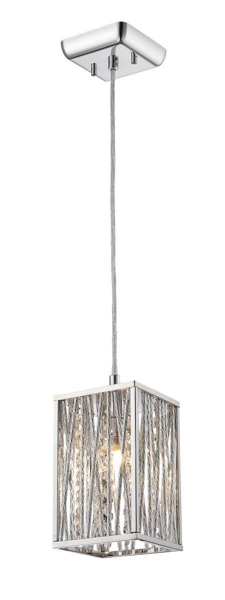 Terra 1 Light Mini Pendant in Chrome with Chrome Aluminum Shade