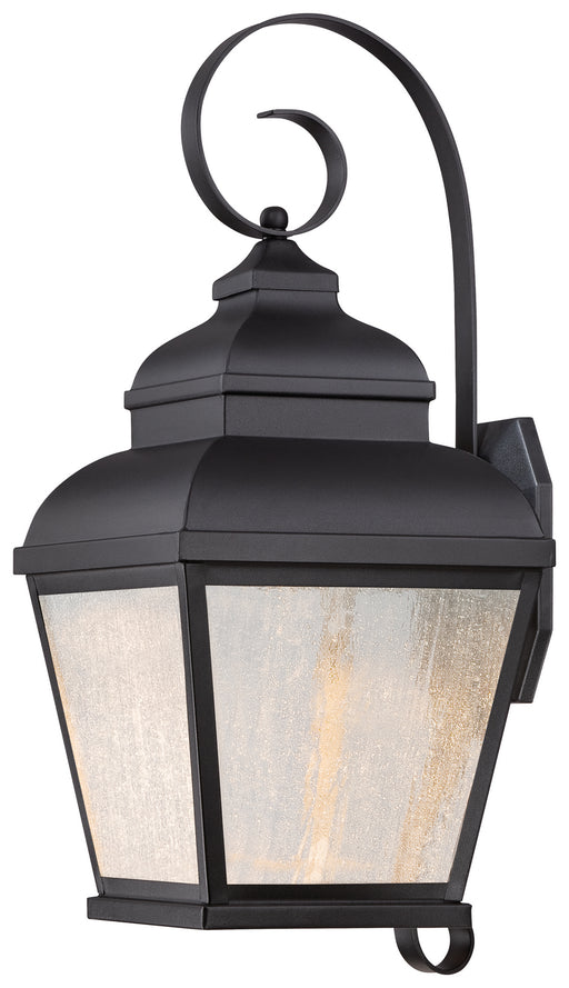 Mossoro 1-Light Outdoor LED Wall Mount in Coal & Clear Seeded Glass - Lamps Expo