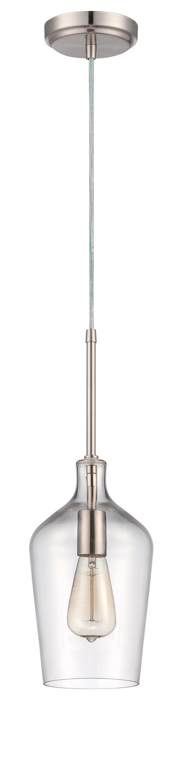 Mini Pendant 1-Light Mini Pendant w/Cord in Brushed Polished Nickel