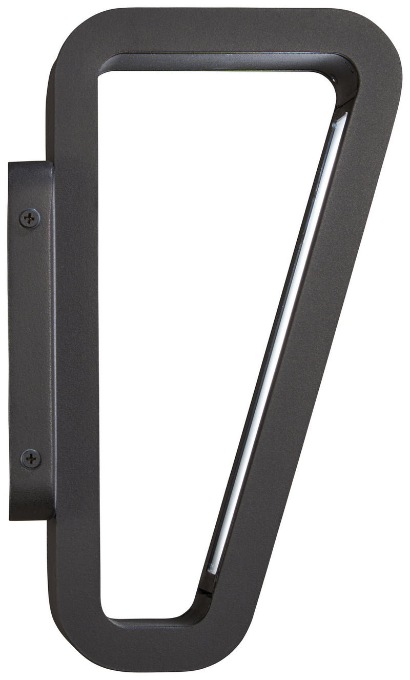 Pediment LED Wall Sconce in Black with White Glass Panel