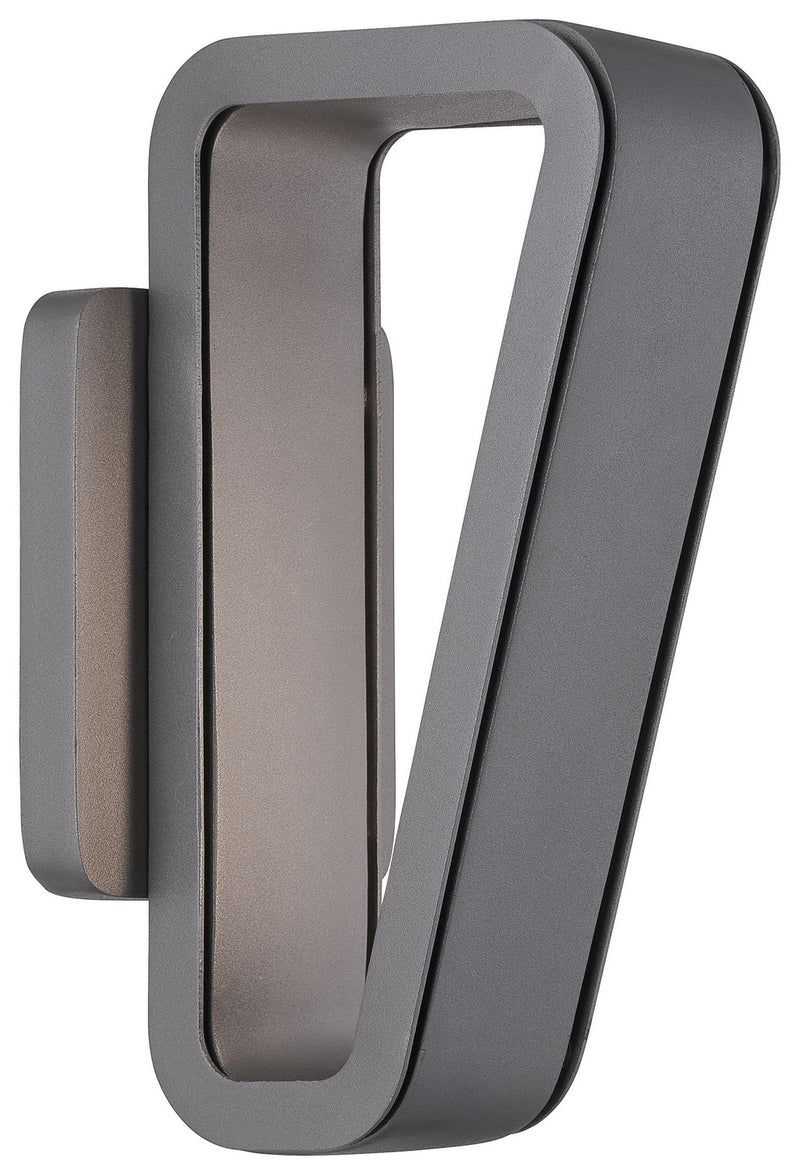 Pediment LED Wall Sconce in Soldered Silver with White Glass Panel