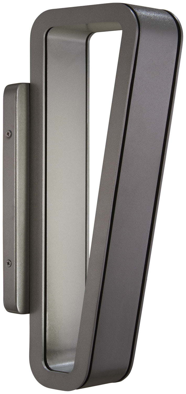 Pediment LED Wall Sconce in Soldered Silver with White Glass Panel