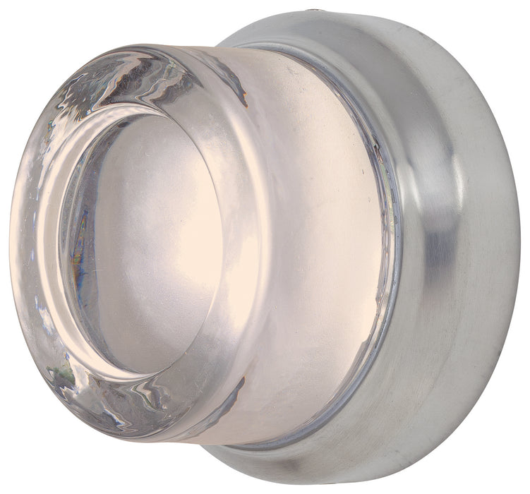 Comet 1 Light LED Wall Sconce (Convertible To Flush Mount) in Brushed Stainless Steel with Clear