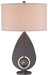 1 Light Table Lamp in Iron & Antique Bronze Accents with Light Brown Suede