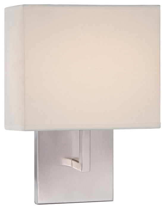 Wall Sconce in Brushed Nickel with White