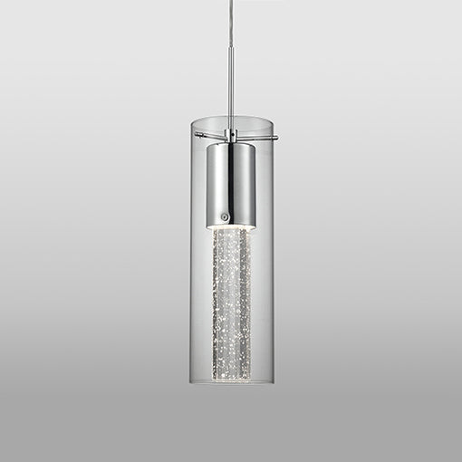 Champagne Down Pendant in Chrome - Lamps Expo
