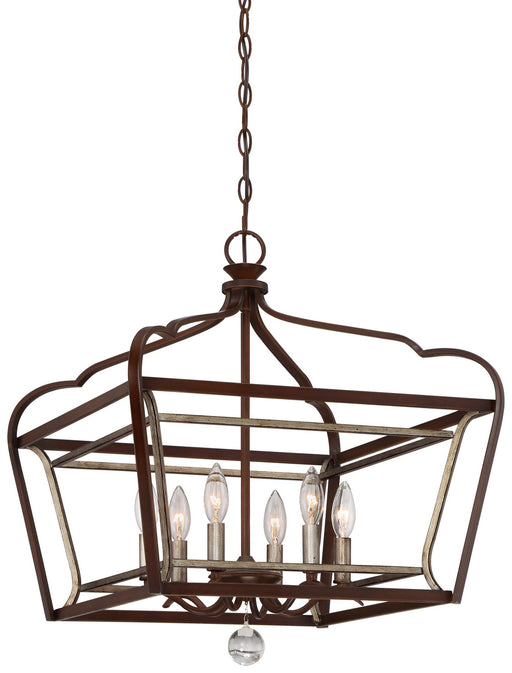 Astrapia 6-Light Pendant in Dark Rubbed Sienna - Lamps Expo