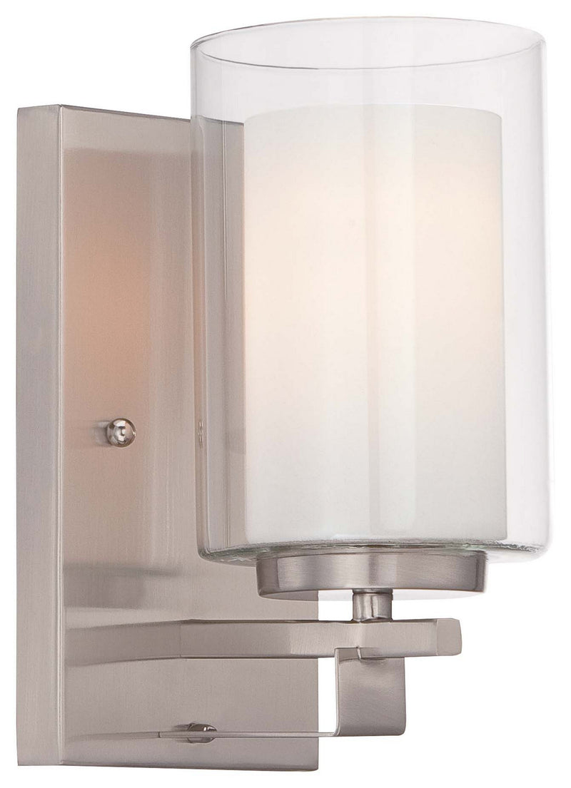 Parsons Studio 1-Light Bath Bar in Brushed Nickel & Etched White Glass - Lamps Expo