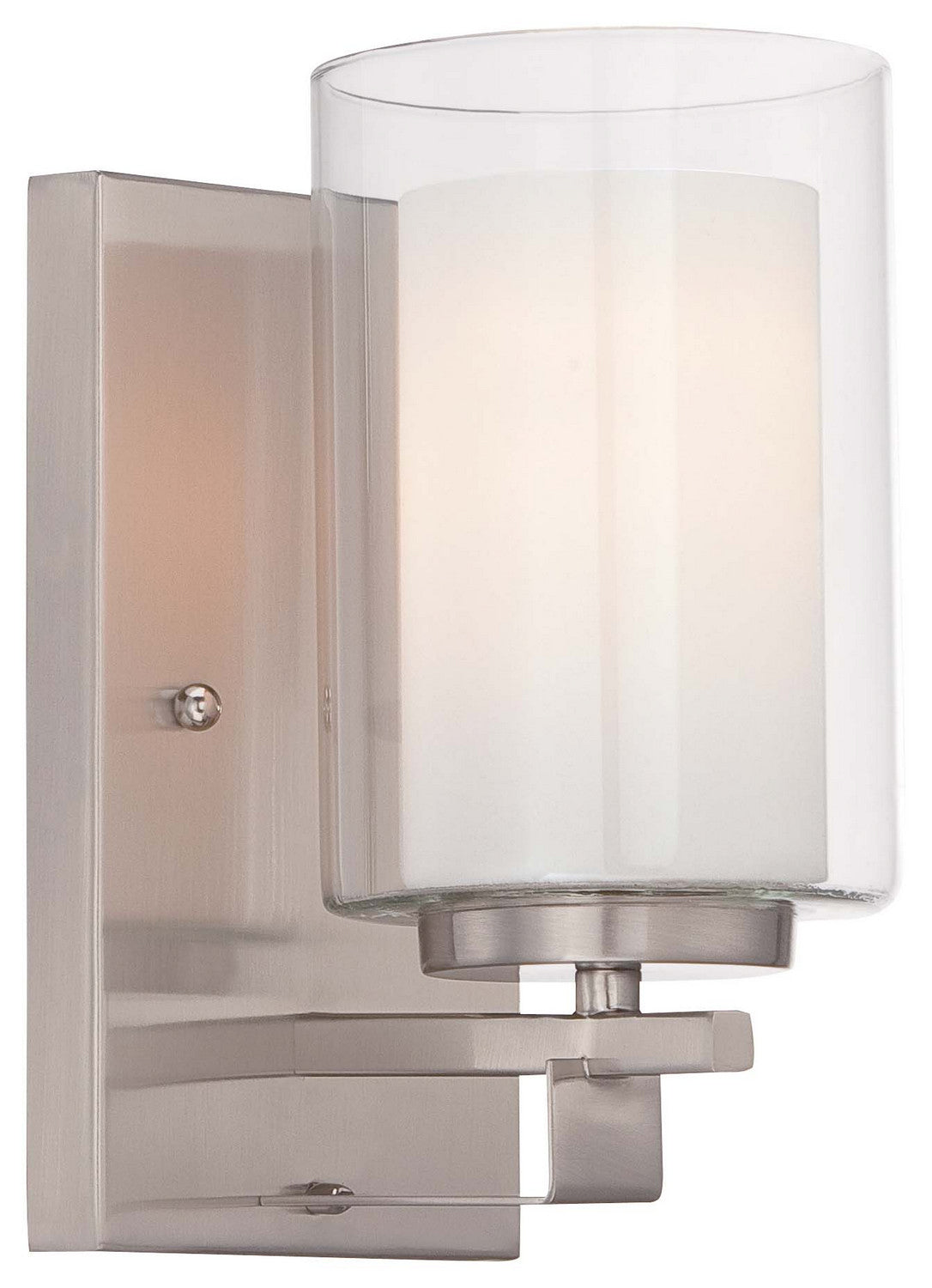Parsons Studio 1-Light Bath Bar in Brushed Nickel & Etched White Glass - Lamps Expo